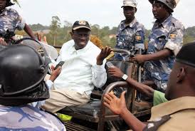 Besigye on police truck