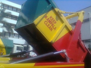 Garbage bins in Kampala